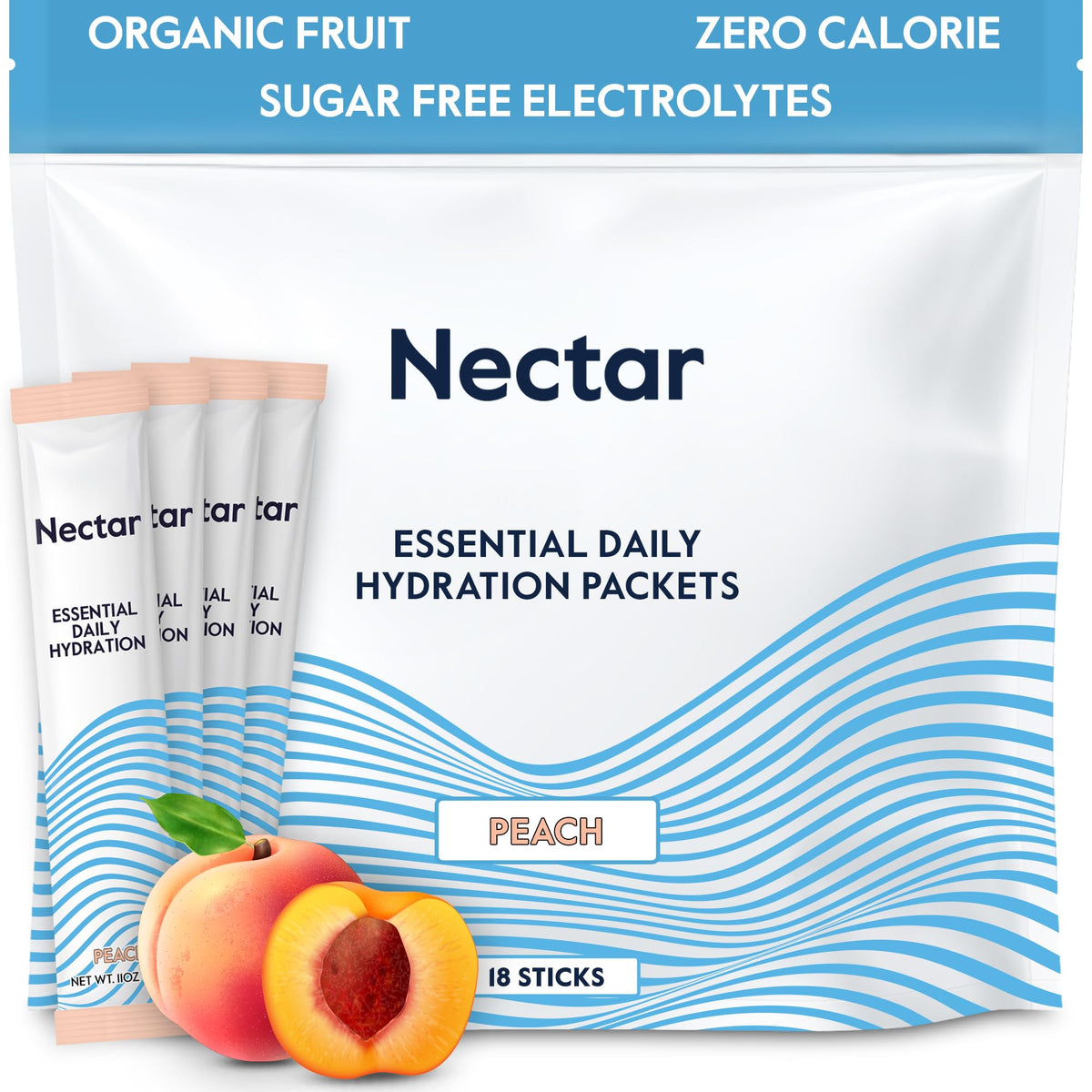 Nectar Hydration Packets - Electrolytes Powder Packets - No Sugar or Calories - Organic Fruit Liquid Daily IV Electrolytes Powder for Dehydration Relief and Rapid Rehydration (Lemon 30 Pack)