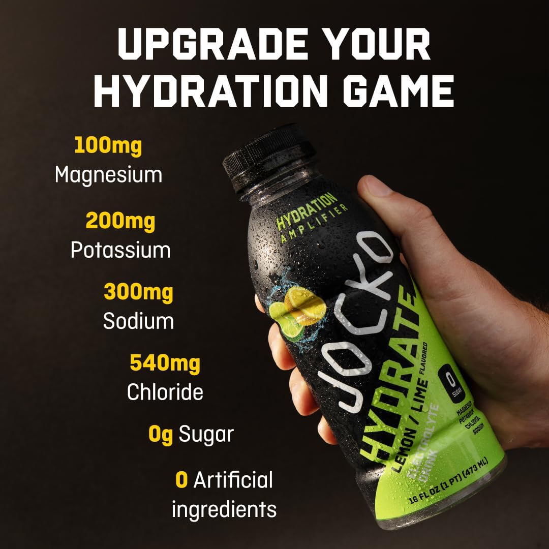 Jocko Fuel Hydrate Electrolyte Drinks - Sports Hydration Amplifier - Scientifically Formulated Electrolyte Blend Island Orange + Lemon-Lime 16 Oz (24 Pack)