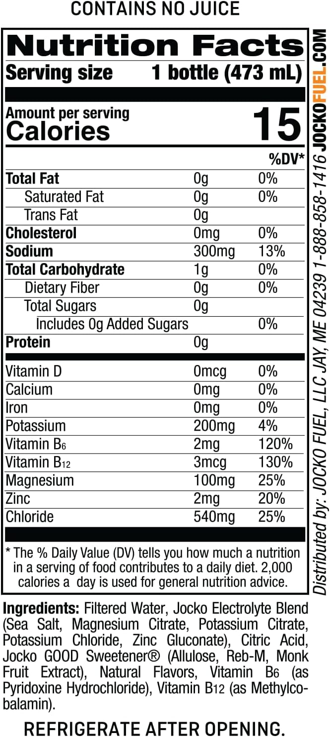 Jocko Fuel Hydrate Electrolyte Drinks - Sports Hydration Amplifier - Scientifically Formulated Electrolyte Blend Island Orange + Lemon-Lime 16 Oz (24 Pack)