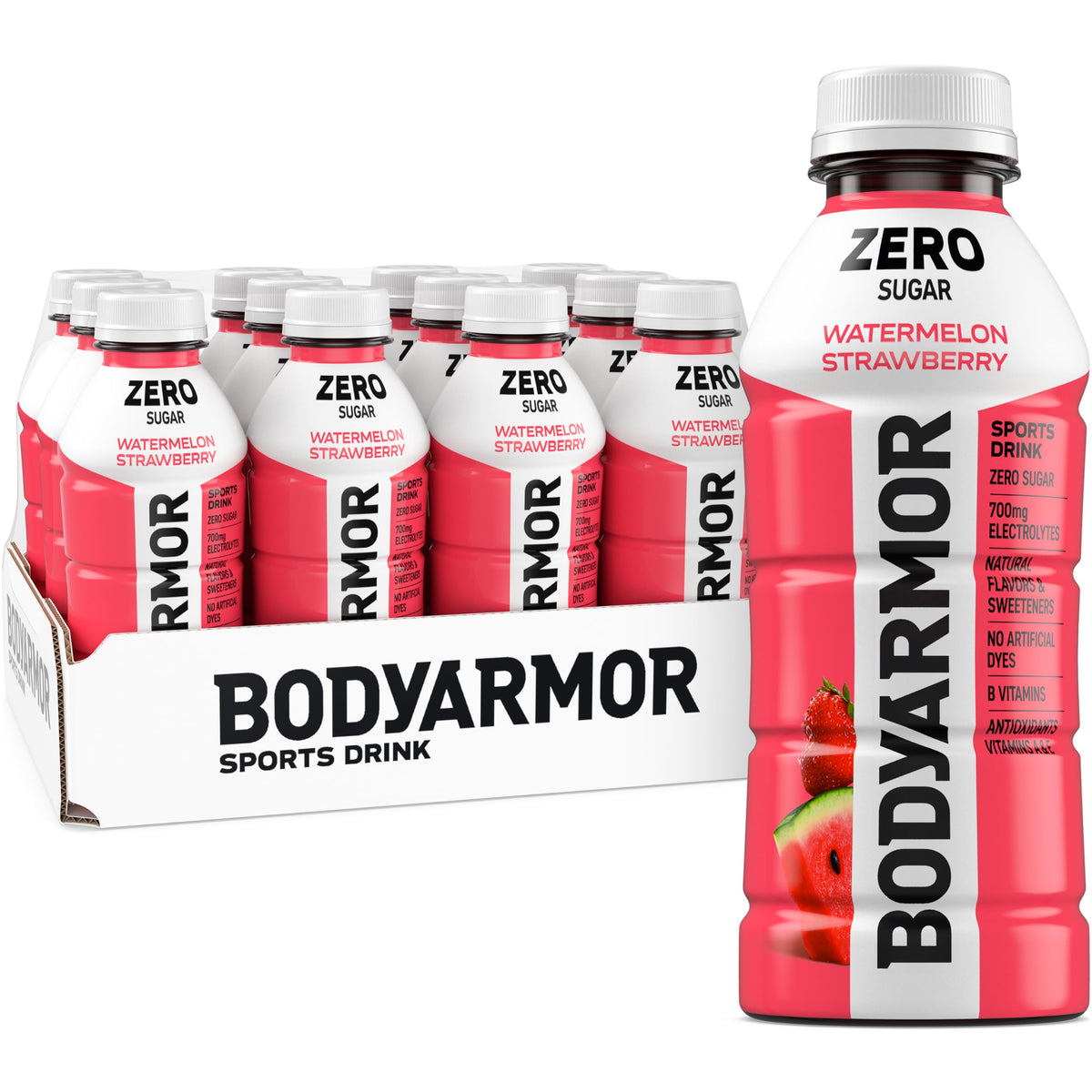 BODYARMOR LYTE,Peach Mango,Electrolyte Drink,20 Calories,16 Fl Oz Bottles,Coconut Water Sports Drink,Natural Flavor & B Vitamins,(Pack of 24)