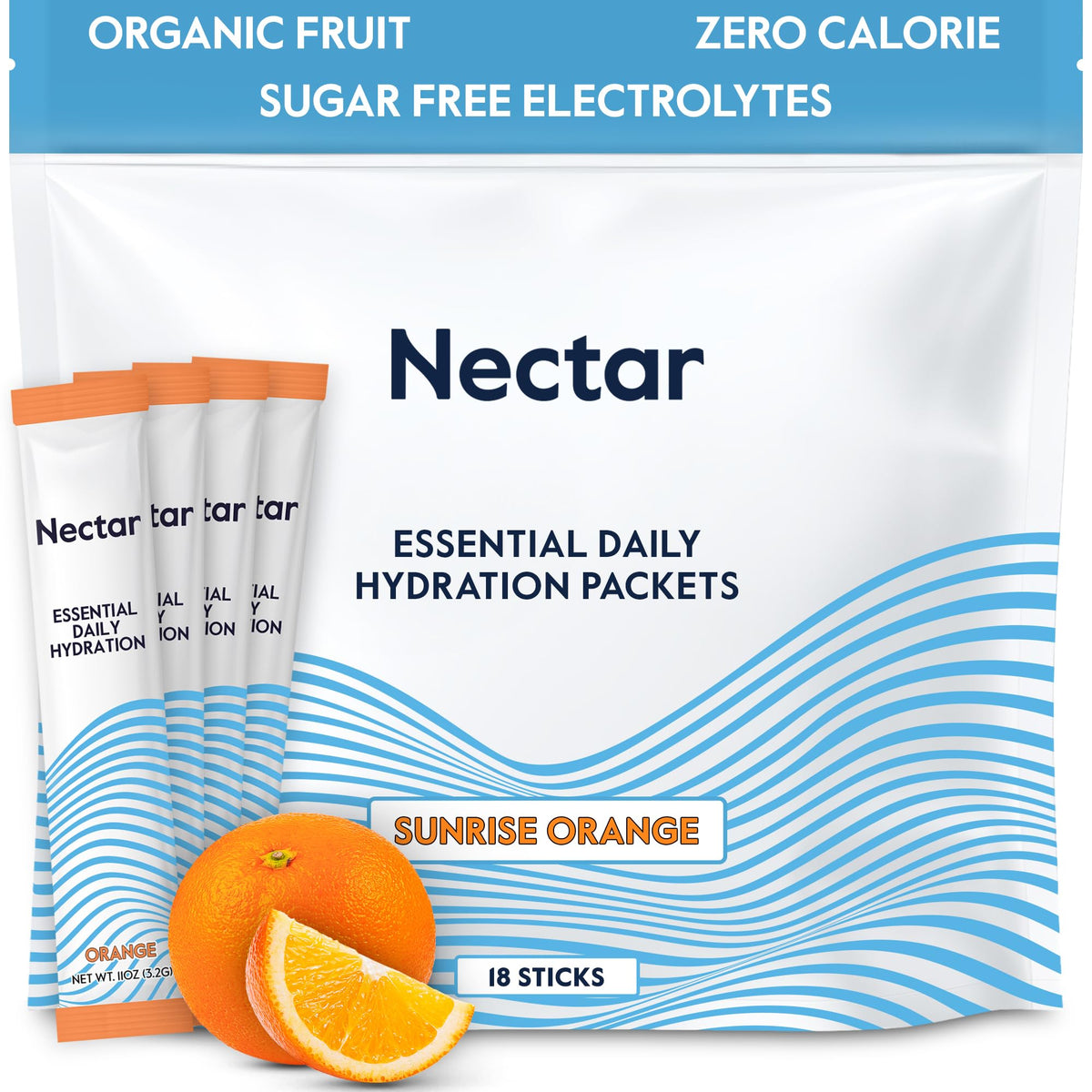Nectar Hydration Packets - Electrolytes Powder Packets - No Sugar or Calories - Organic Fruit Liquid Daily IV Electrolytes Powder for Dehydration Relief and Rapid Rehydration (Lemon 30 Pack)