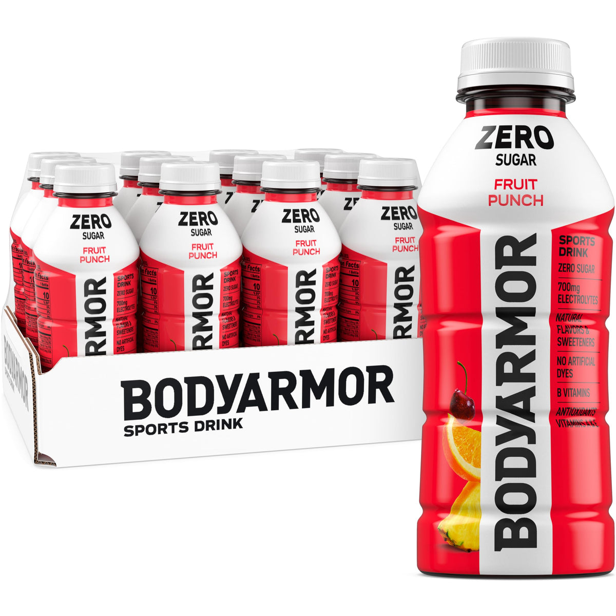 BODYARMOR LYTE,Peach Mango,Electrolyte Drink,20 Calories,16 Fl Oz Bottles,Coconut Water Sports Drink,Natural Flavor & B Vitamins,(Pack of 24)