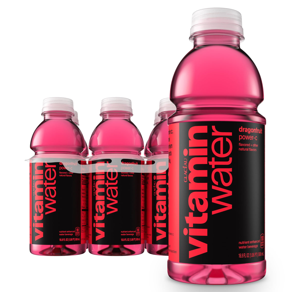 vitaminwater Focus Kiwi Strawberry, Flavored Water Beverage Bottles, 20 fl oz, 12 Pack