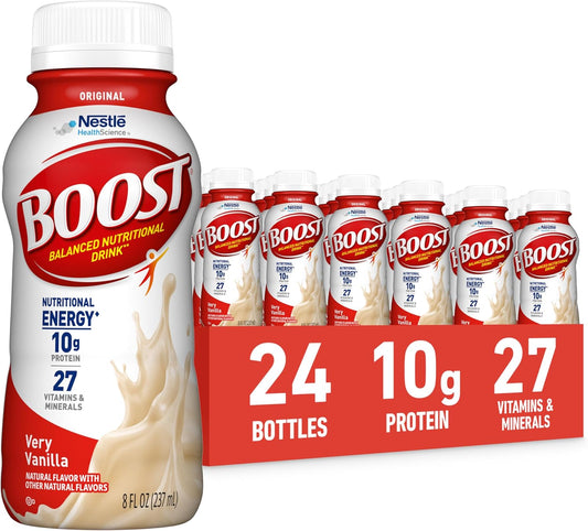 BOOST Original Nutritional Shake, Ready to Drink, Very Vanilla, 24 Pack