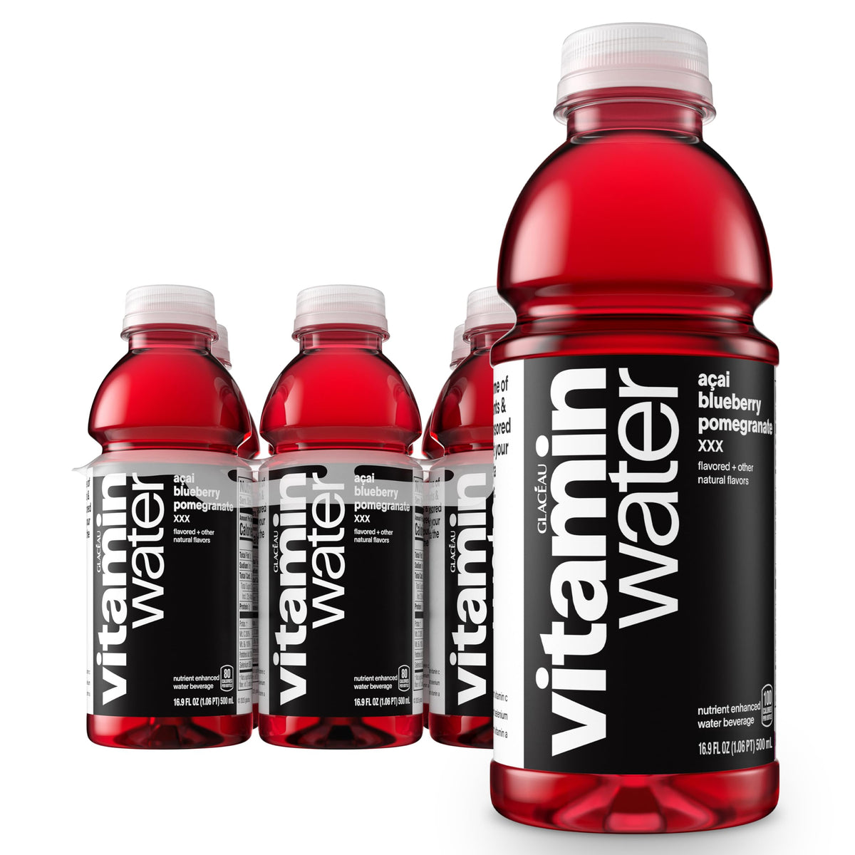 vitaminwater Focus Kiwi Strawberry, Flavored Water Beverage Bottles, 20 fl oz, 12 Pack