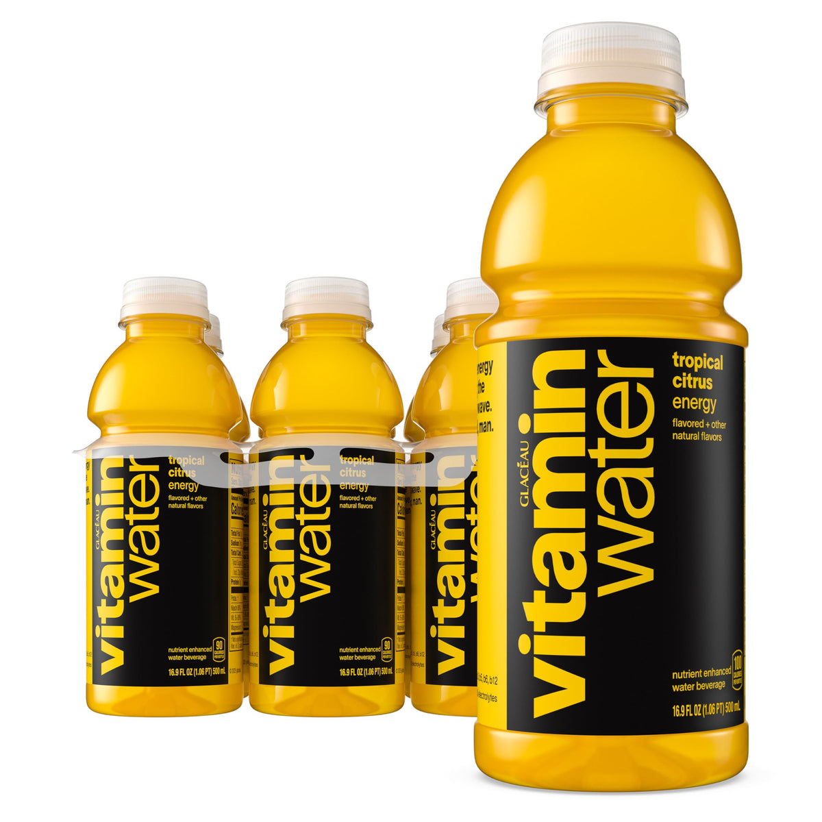 vitaminwater Focus Kiwi Strawberry, Flavored Water Beverage Bottles, 20 fl oz, 12 Pack
