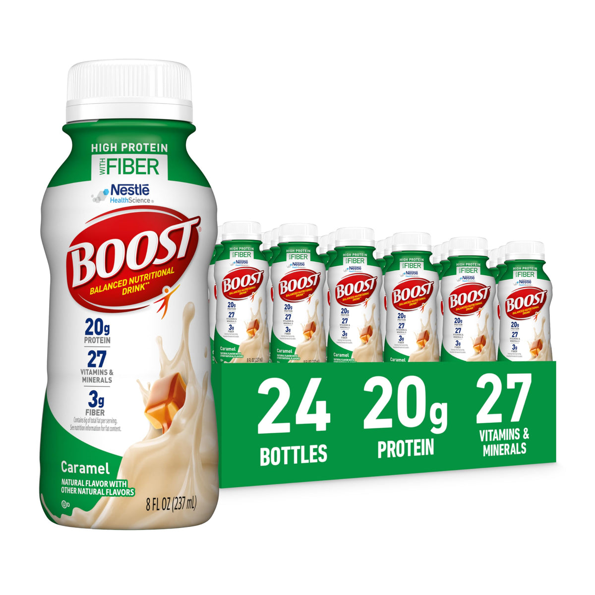 BOOST High Protein with Fiber Balanced Nutritional Shake, Vanilla, 24 pk