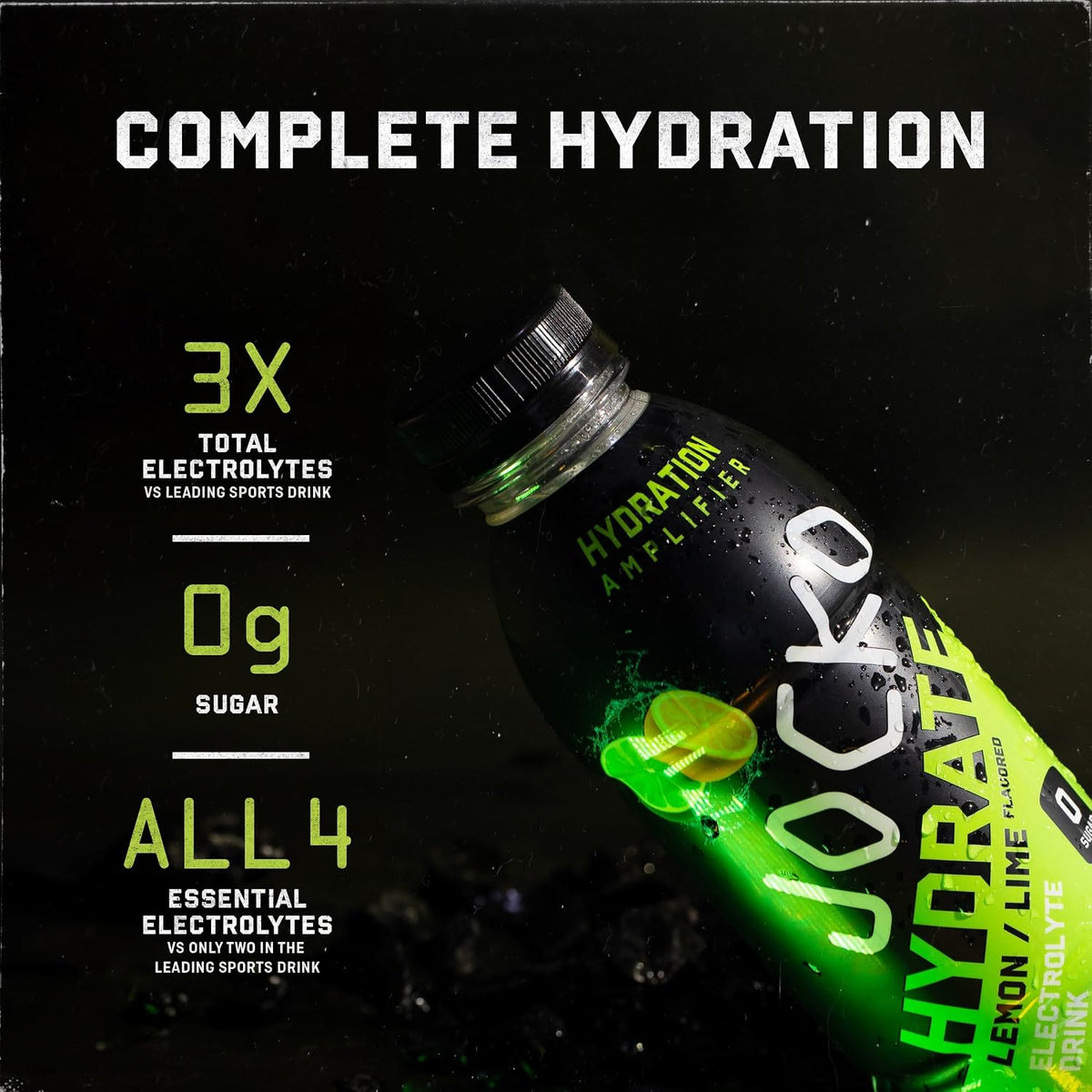 Jocko Fuel Hydrate Electrolyte Drinks - Sports Hydration Amplifier - Scientifically Formulated Electrolyte Blend Island Orange + Lemon-Lime 16 Oz (24 Pack)